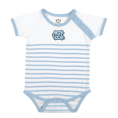 Little King NCAA Striped Bodysuit with Shoulder Snap and Embroidered Logo