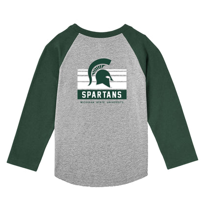 Little King NCAA Toddler Long Sleeve Raglan T Shirt-Team Logo-Team Colors