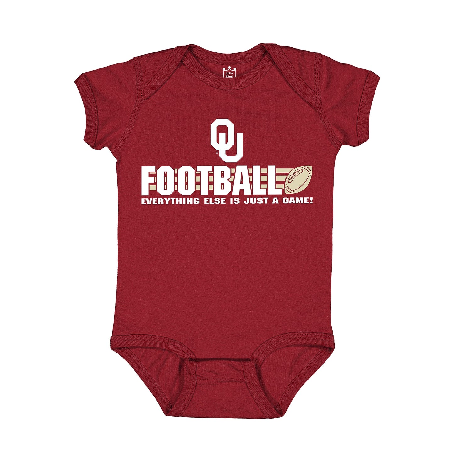 Little King NCAA Short Sleeve College Football Onesie Bodysuit-100% Cotton