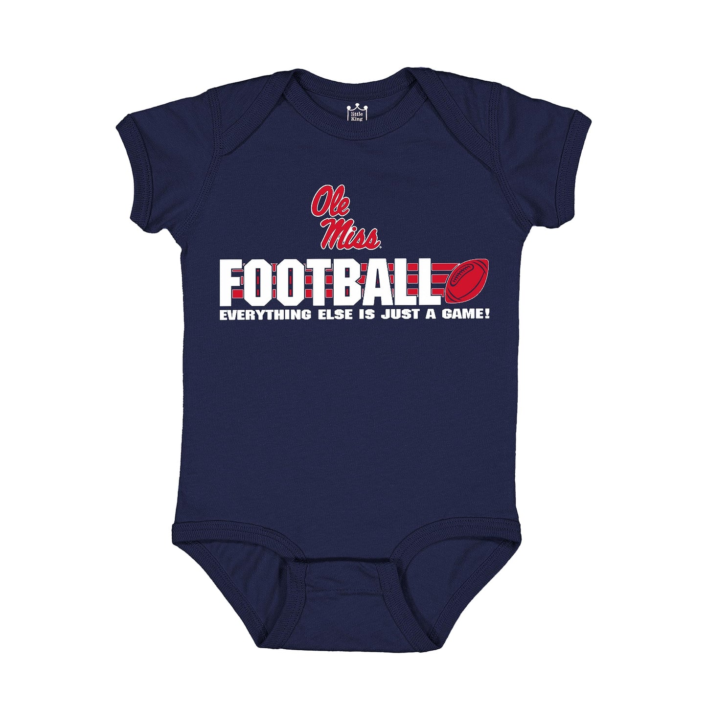 Little King NCAA Short Sleeve College Football Onesie Bodysuit-100% Cotton