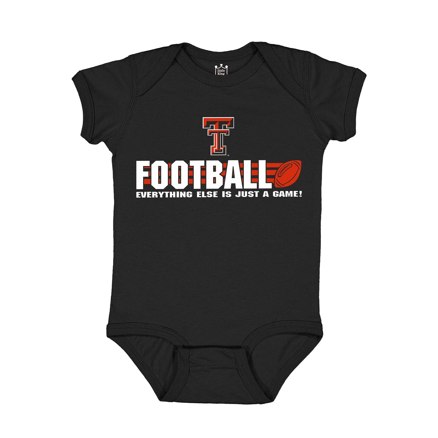 Little King NCAA Short Sleeve College Football Onesie Bodysuit-100% Cotton