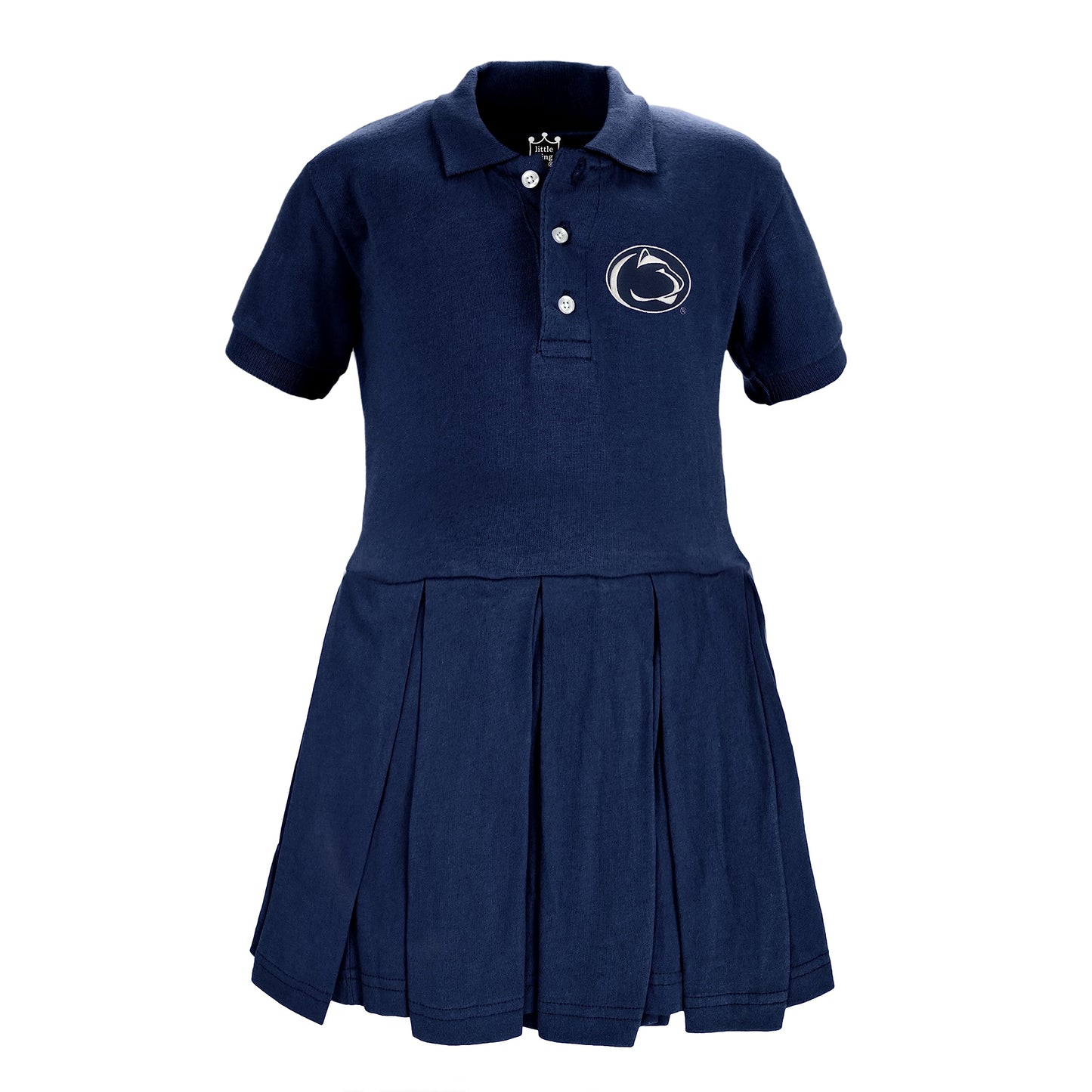 Little King NCAA Short Sleeve Infant and Toddler Girls Polo Dress-100% Cotton-Newborn and Infant