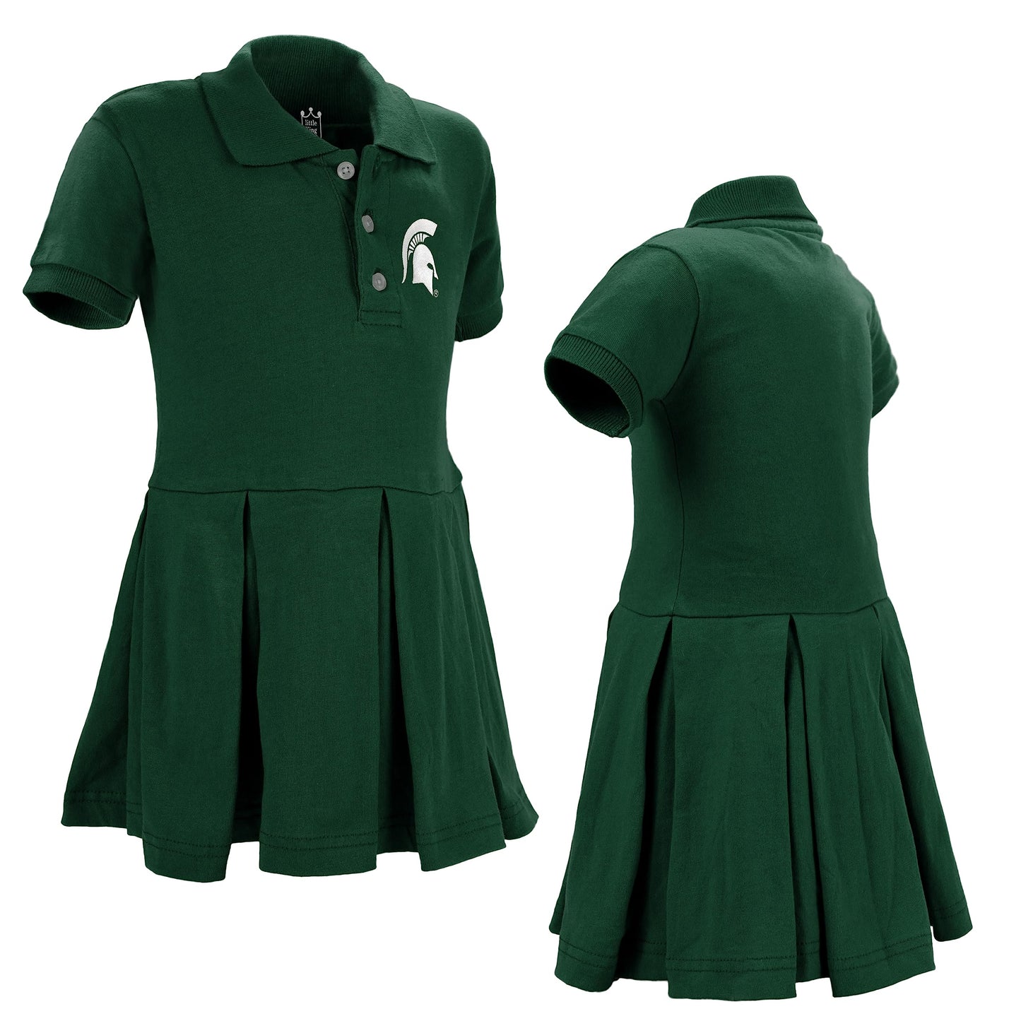 Little King NCAA Short Sleeve Infant and Toddler Girls Polo Dress-100% Cotton-Newborn and Infant