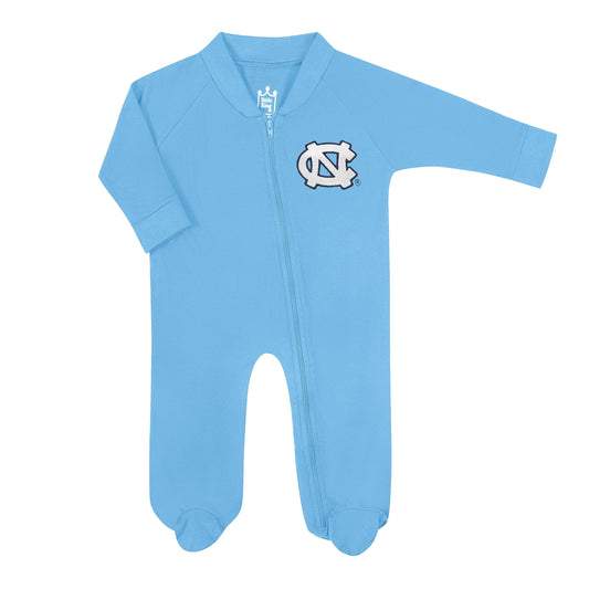 Little King NCAA Long Sleeve Full Zip Footed Romper