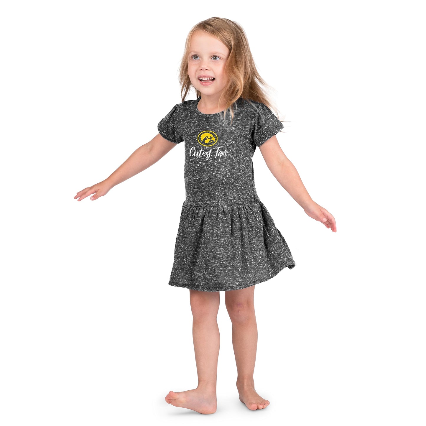 Little King NCAA Toddler Girls Knobby Dress-Cutest Fan