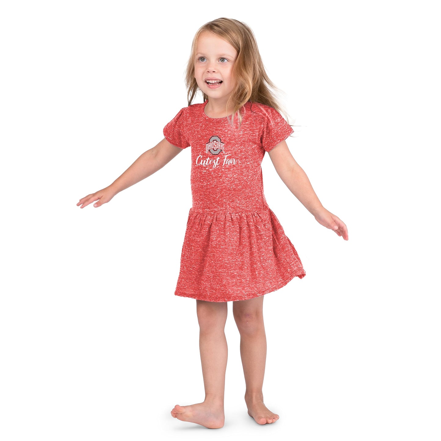 Little King NCAA Toddler Girls Knobby Dress-Cutest Fan