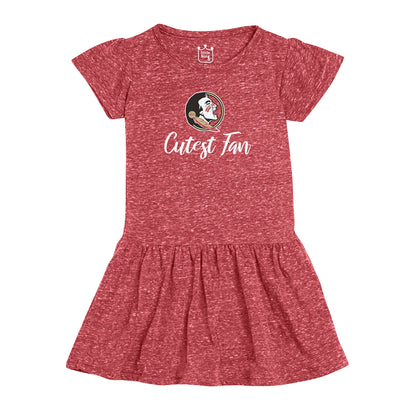 Little King NCAA Toddler Girls Knobby Dress-Cutest Fan