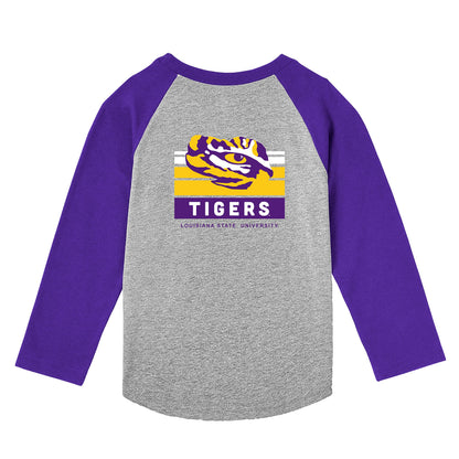 Little King NCAA Toddler Long Sleeve Raglan T Shirt-Team Logo-Team Colors