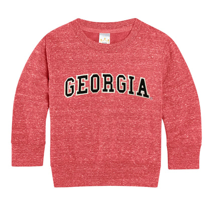 Little King NCAA Toddler Boys and Girls Crewneck Knobby Sweatshirt With Tackle Twill Letters