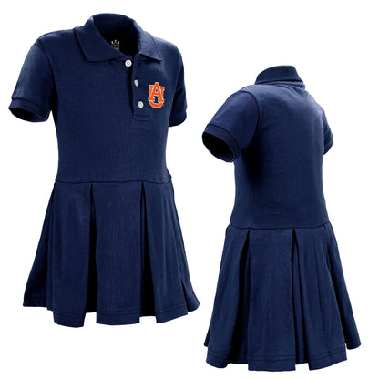 Little King NCAA Short Sleeve Infant and Toddler Girls Polo Dress-100% Cotton-Newborn and Infant