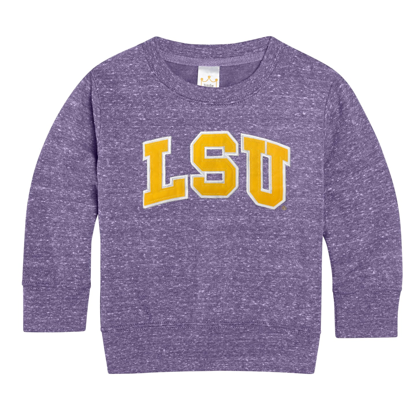 Little King NCAA Toddler Boys and Girls Crewneck Knobby Sweatshirt With Tackle Twill Letters