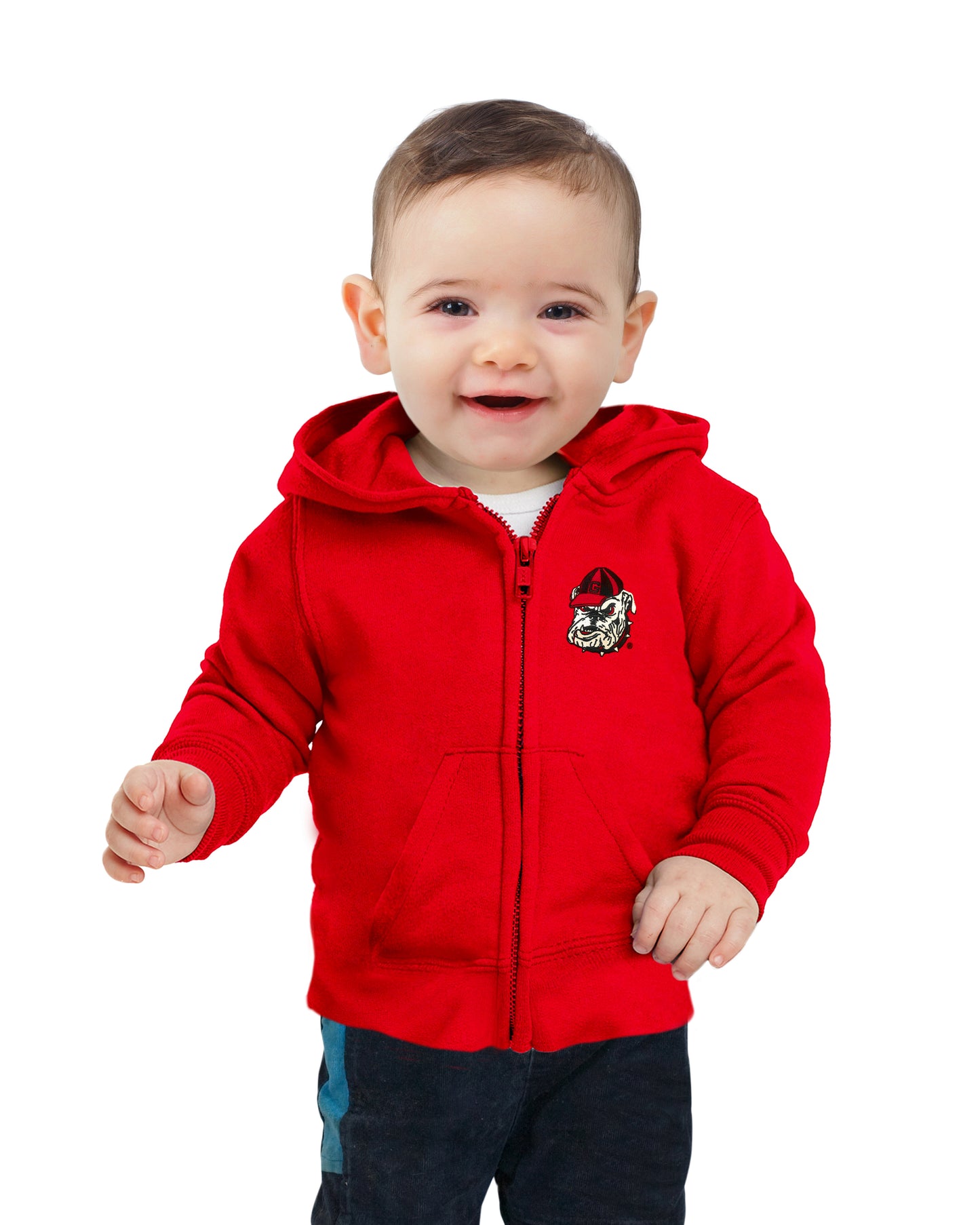 Little King NCAA Boys/Girls Infant Full Zip Cotton Fleece Hoodie Sweatshirt with Embroidered Team Logo