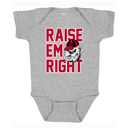 Little King NCAA Short Sleeve-Raise Em Right  Bodysuit Romper-Infant Sizes 6M 12M 18M