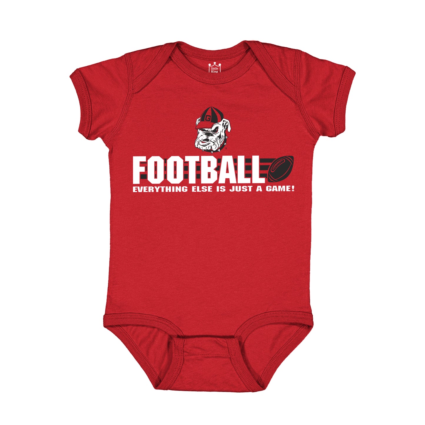 Little King NCAA Short Sleeve-Football- Bodysuit Romper-Infant Sizes 0-3M 6M 12M 18M