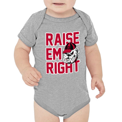 Little King NCAA Short Sleeve-Raise Em Right  Bodysuit Romper-Infant Sizes 6M 12M 18M