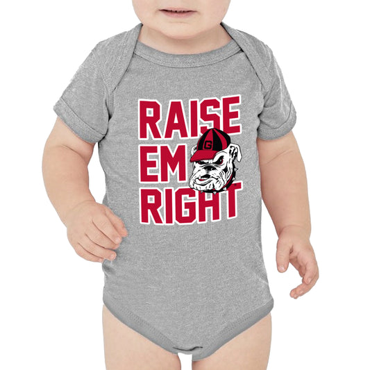 Little King NCAA Short Sleeve-Raise Em Right  Bodysuit Romper-Infant Sizes 6M 12M 18M