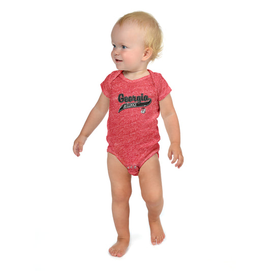 Little King NCAA Knobby Varsity Short Sleeve Romper Bodysuit-Big Logo-Infant Sizes 0-3M 6M 12M 18M