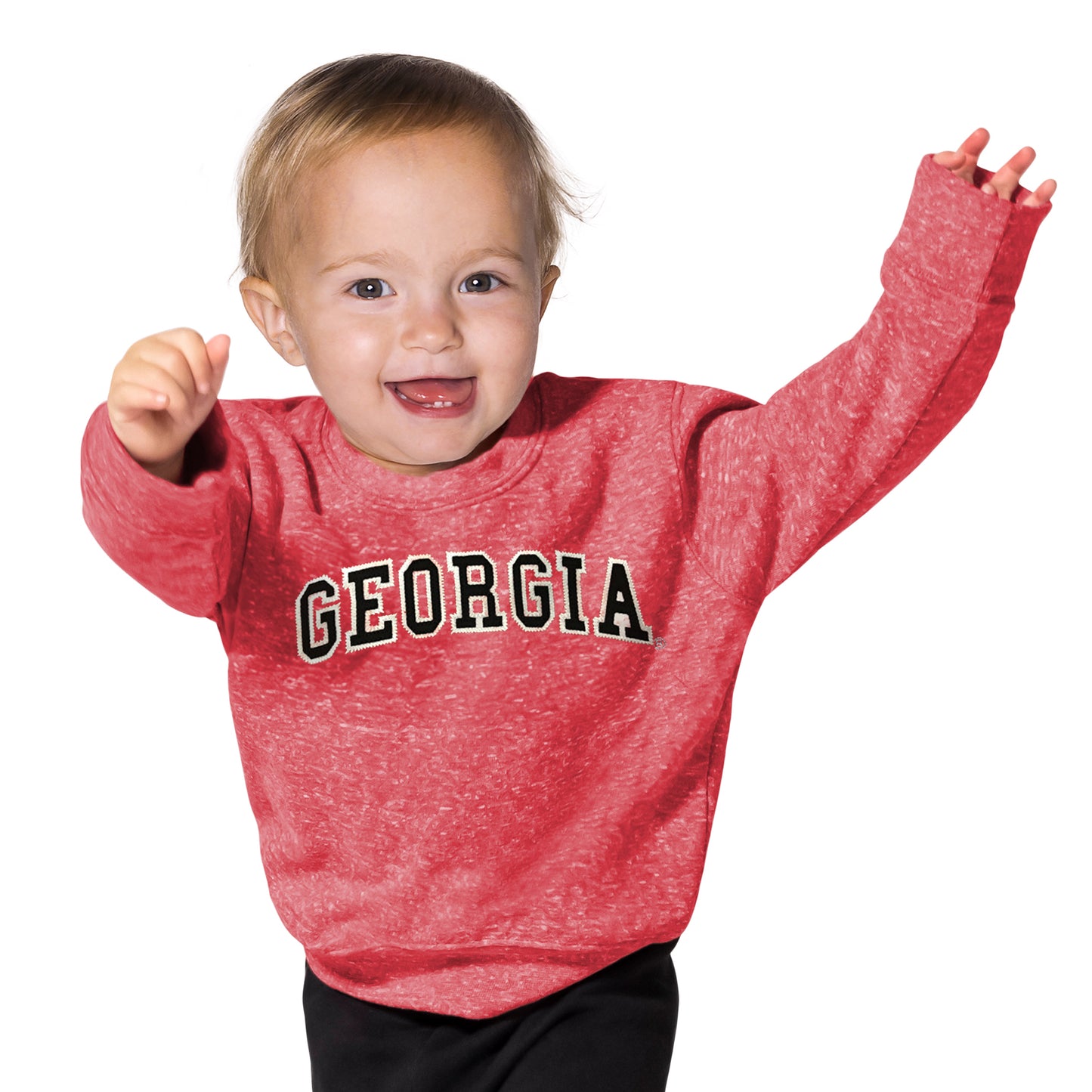 Little King NCAA Infant Boys and Girls Crewneck Knobby Sweatshirt with Tackle Twill Letters-Team Colors 6M 12M 18M