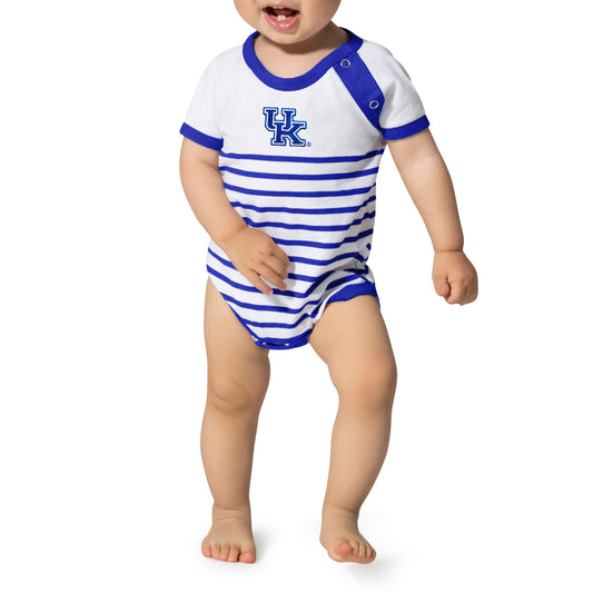 Little King NCAA Striped Bodysuit with Shoulder Snap and Embroidered Logo -Infant Sizes 0-3M 6M 12M 18M