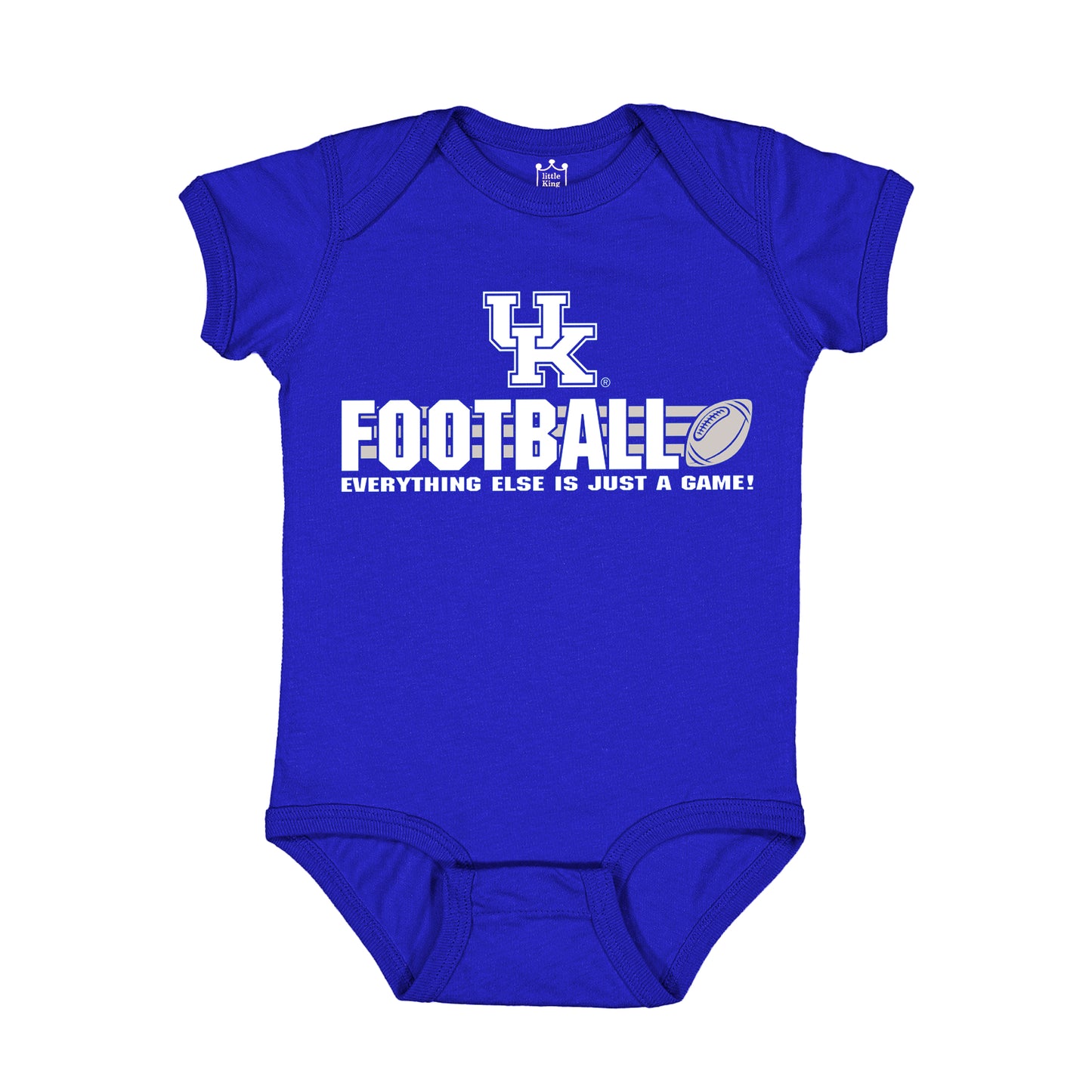 Little King NCAA Short Sleeve-Football- Bodysuit Romper-Infant Sizes 0-3M 6M 12M 18M