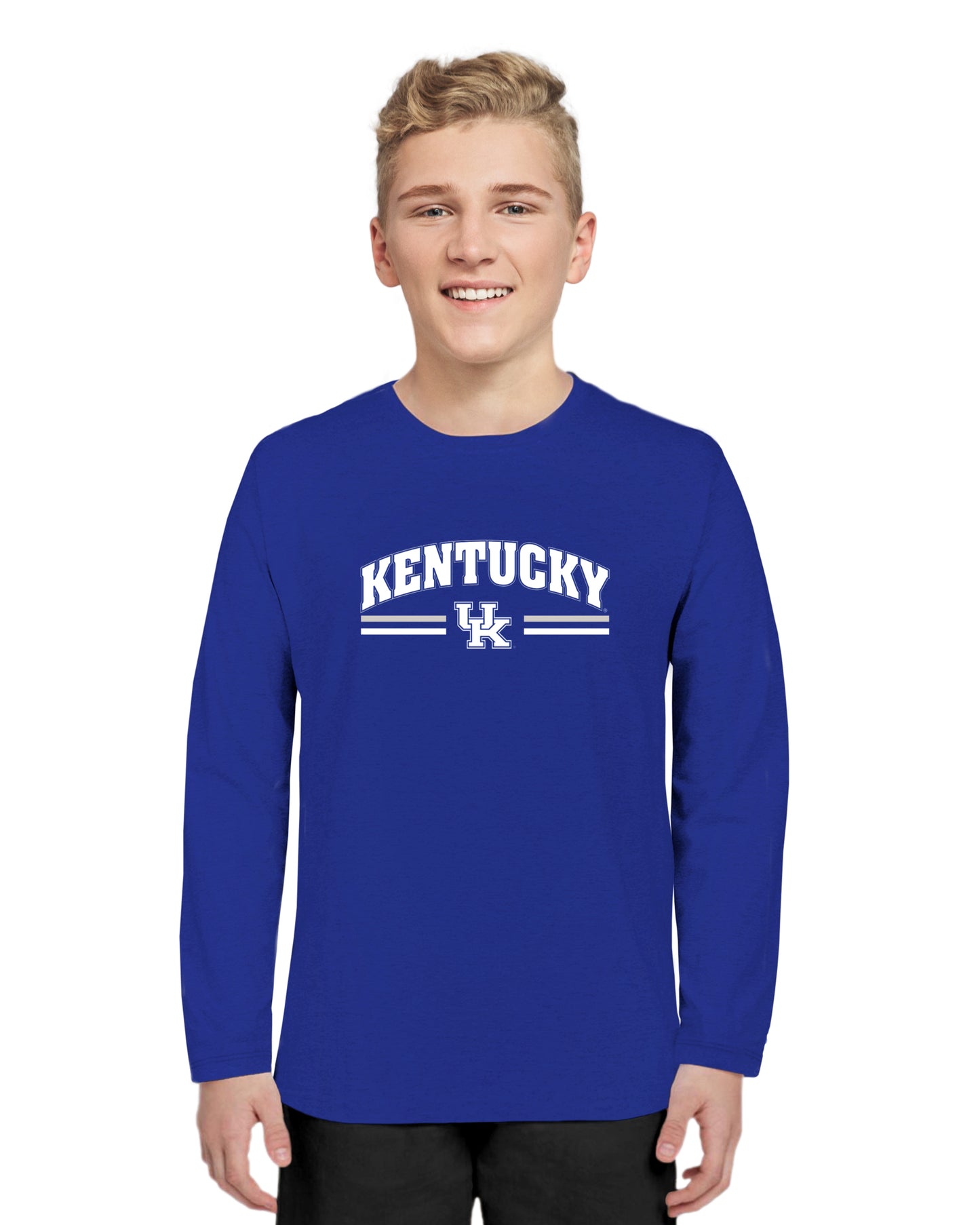 Little King NCAA Youth Boys Long Sleeve Tee-Arch/Stripes Logo-Team Colors (YS YM YL YXL)