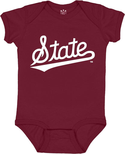 Maroon & White Baby Game Day Outfit