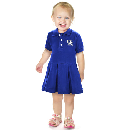 Little King NCAA Short Sleeve Infant and Toddler Girls Polo Dress-100% Cotton-Newborn and Infant Sizes