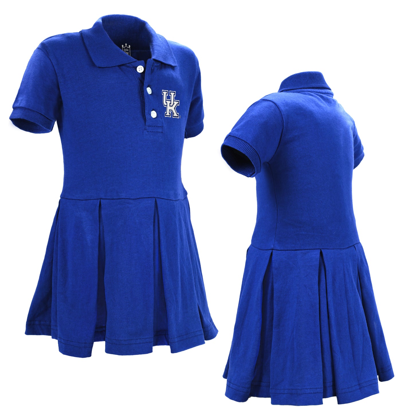 Little King NCAA Short Sleeve Infant and Toddler Girls Polo Dress-100% Cotton-Newborn and Infant Sizes