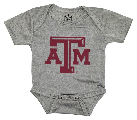 Little King NCAA Short Sleeve Tech Bodysuit-Big Logo-100% Polyester-Infant Sizes 0-3M 6M 12M 18M