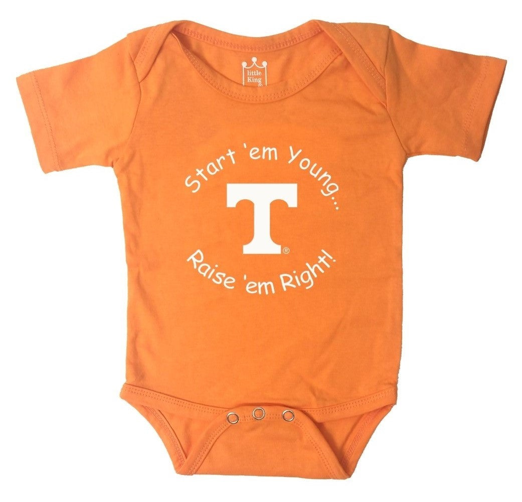 Little King NCAA Short Sleeve-Raise Em Right Bodysuit Romper-Infant Sizes 0-3M 6M 12M 18M