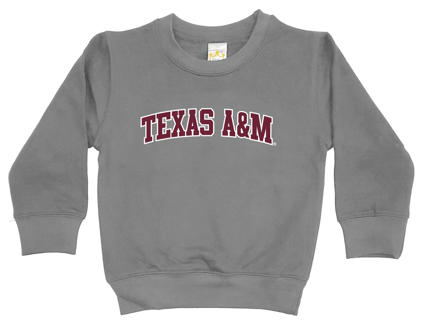 Little King NCAA Youth Boys and Girls Crewneck Sweatshirt with Tackle Twill Letters-Team Colors YS YM YL YXL