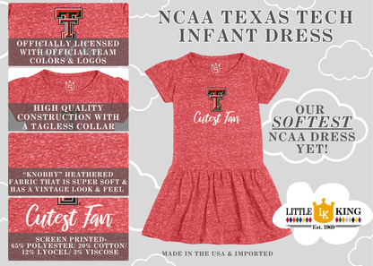 Little King NCAA Infant Girls Knobby Dress-Cutest Fan-Sizes 6 Months, 12 Months and 18 Months