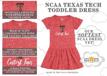 Little King NCAA Toddler Girls Knobby Dress-Cutest Fan-Sizes 2T 3T and 4T