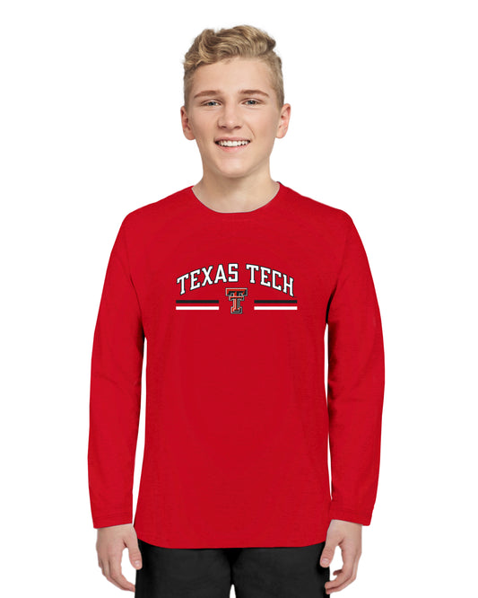 Little King NCAA Youth Boys Long Sleeve Tee-Arch/Stripes Logo-Team Colors (YS YM YL YXL)