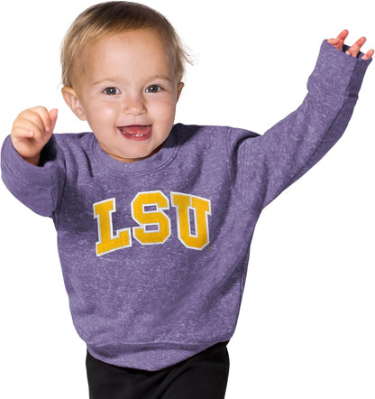 Little King NCAA Infant Boys and Girls Crewneck Knobby Sweatshirt With Tackle Twill Letters-Team Colors 6M 12M 18M