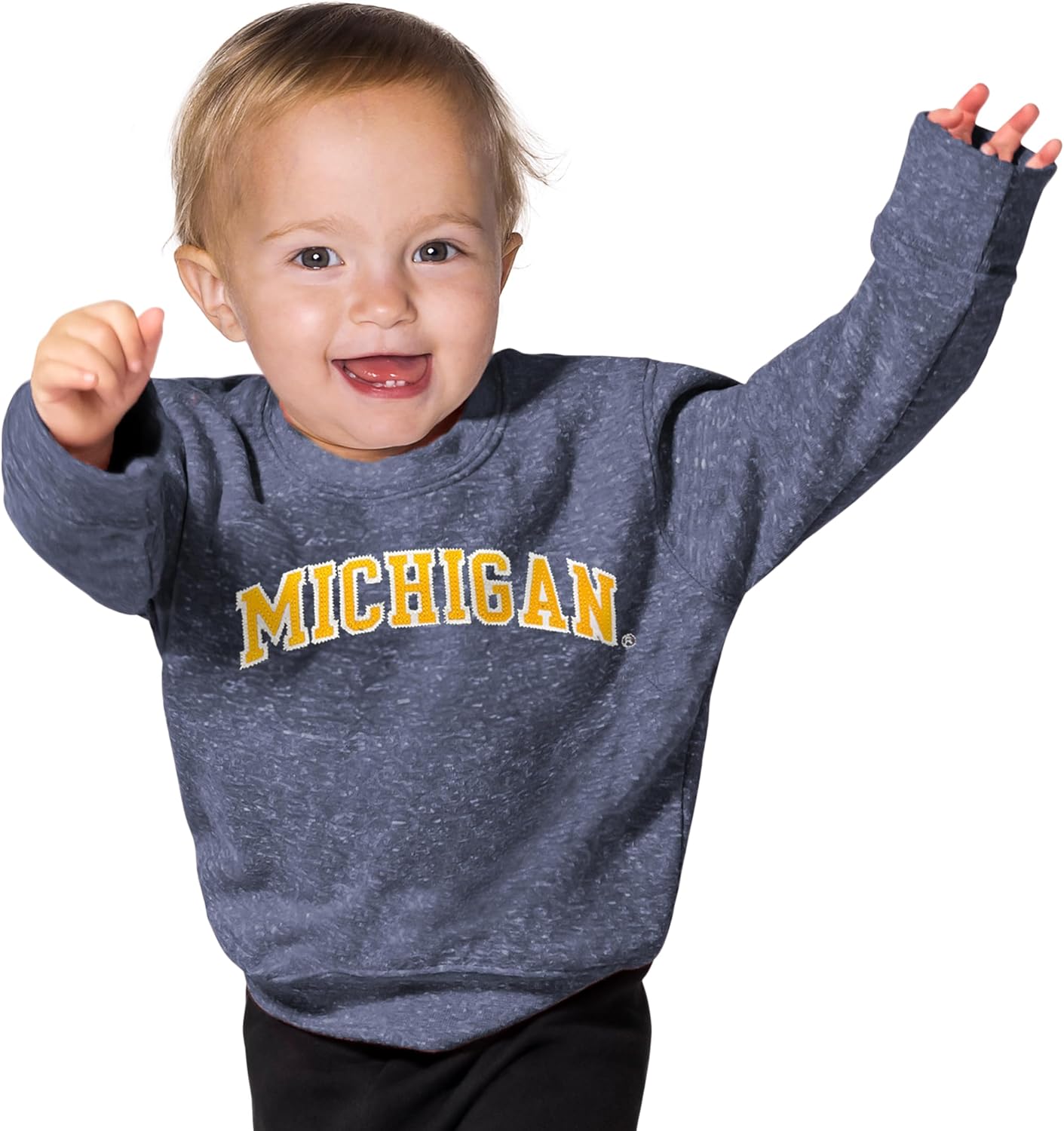 Little King NCAA Infant Boys and Girls Crewneck Knobby Sweatshirt With Tackle Twill Letters-Team Colors 6M 12M 18M