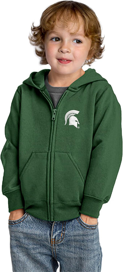 Little King NCAA Boys/Girls Toddler Full Zip Fleece Hoodie Sweatshirt with Embroidered Team Logo