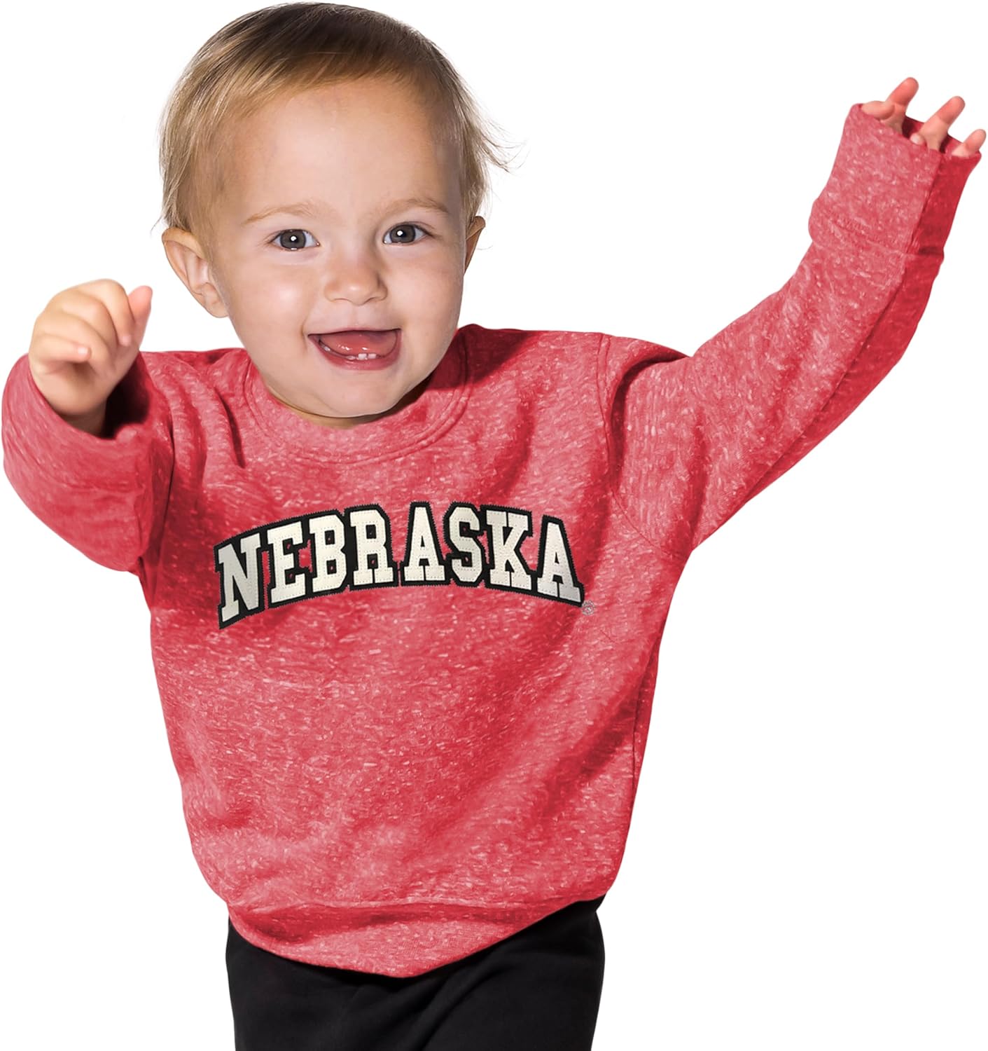 Little King NCAA Infant Boys and Girls Crewneck Knobby Sweatshirt With Tackle Twill Letters-Team Colors 6M 12M 18M