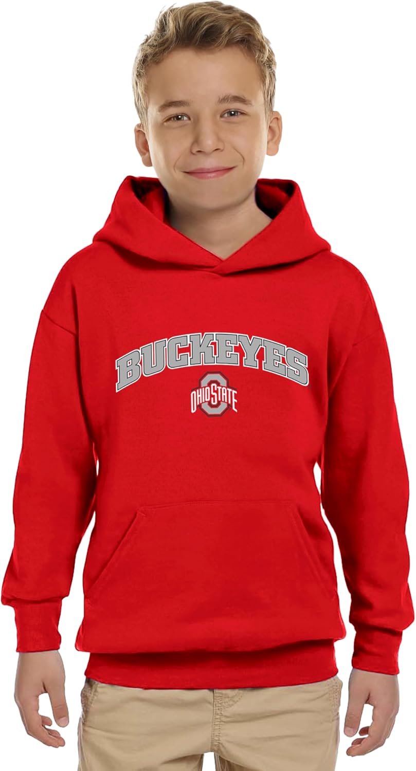 Little King NCAA Youth Boys Hoodie Sweatshirt-Arch Logo- Team Colors